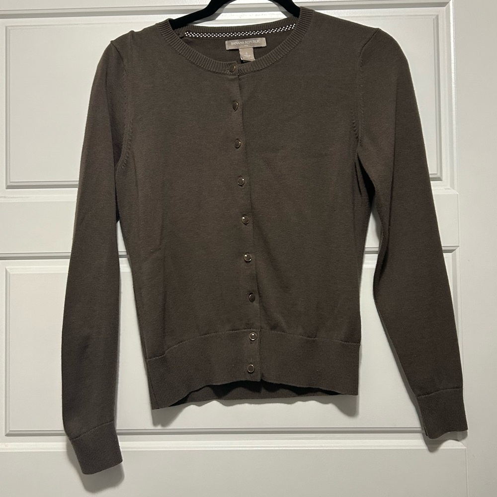 Banana Republic Taupe Knit Cardigan